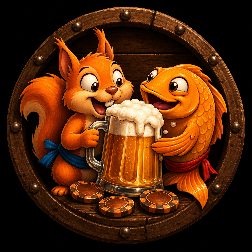 Pivo Casino: вопросы и ответы Фирменные персонажи Пиво Казино — рыбка и белка